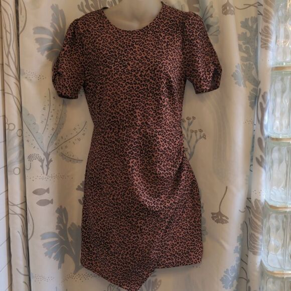 Lush Leopard Cheetah Animal Print Wiggle Dress Sz M - Picture 1 of 9